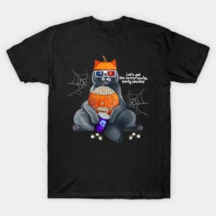 Horror movies Halloween party cat T-Shirt